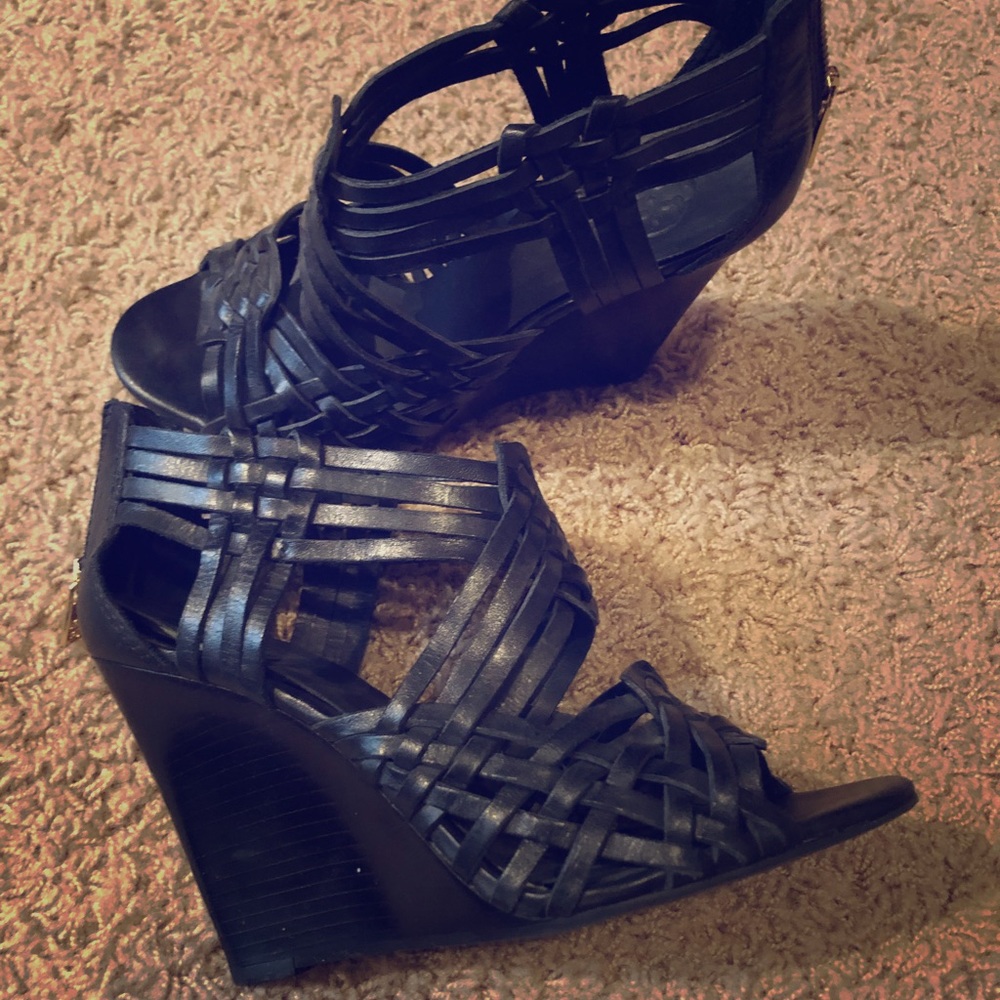Tory Burch woven leather sandal/wedge